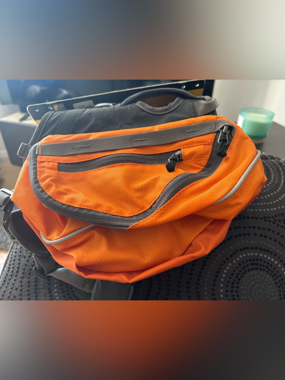Ruffwear Approach Dog Pack in orange and gray